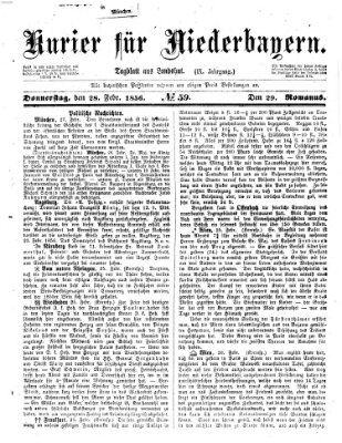 Kurier für Niederbayern Donnerstag 28. Februar 1856