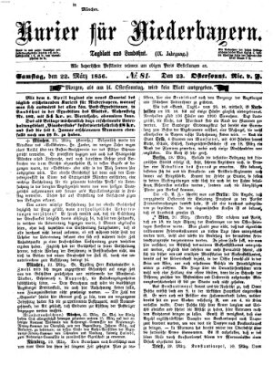 Kurier für Niederbayern Samstag 22. März 1856