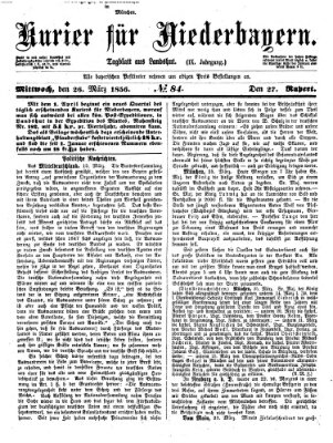 Kurier für Niederbayern Mittwoch 26. März 1856