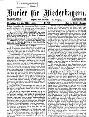 Kurier für Niederbayern Montag 31. März 1856