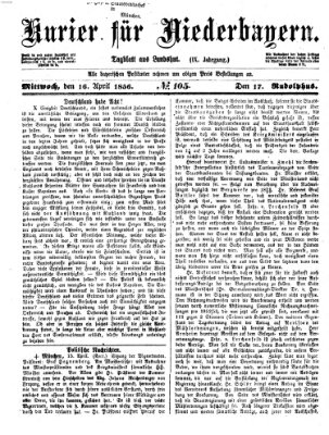 Kurier für Niederbayern Mittwoch 16. April 1856