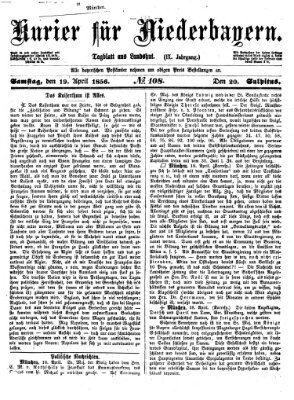 Kurier für Niederbayern Samstag 19. April 1856