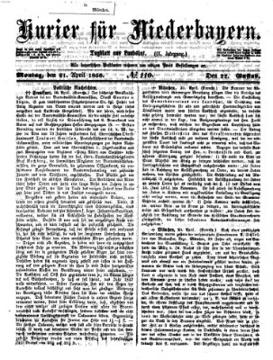 Kurier für Niederbayern Montag 21. April 1856