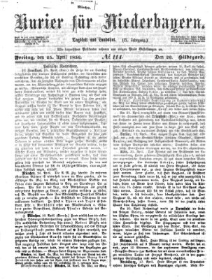 Kurier für Niederbayern Freitag 25. April 1856