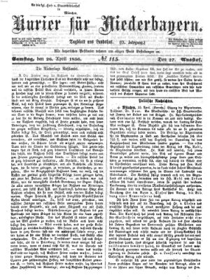 Kurier für Niederbayern Samstag 26. April 1856