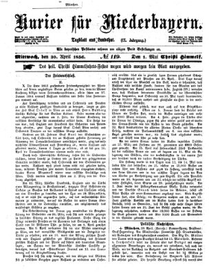 Kurier für Niederbayern Mittwoch 30. April 1856