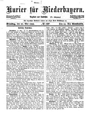 Kurier für Niederbayern Dienstag 20. Mai 1856