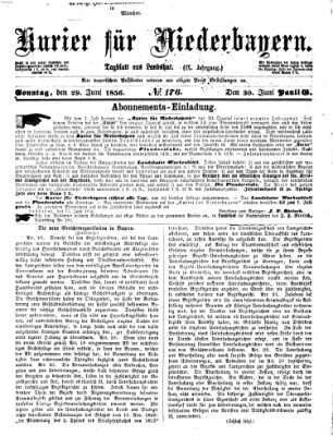 Kurier für Niederbayern Sonntag 29. Juni 1856