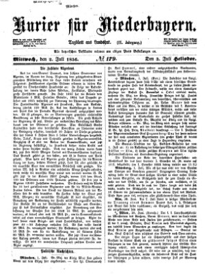 Kurier für Niederbayern Mittwoch 2. Juli 1856