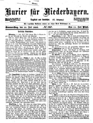 Kurier für Niederbayern Donnerstag 10. Juli 1856