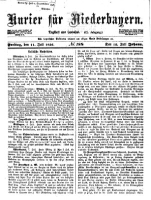 Kurier für Niederbayern Freitag 11. Juli 1856