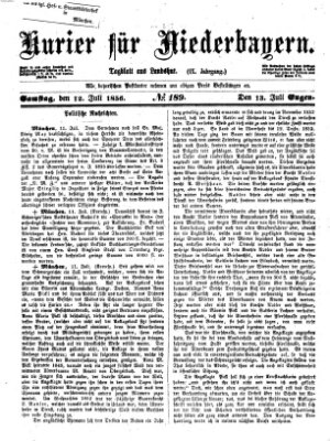 Kurier für Niederbayern Samstag 12. Juli 1856