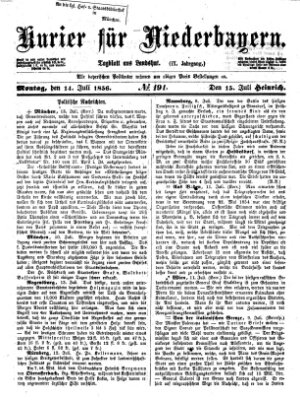 Kurier für Niederbayern Montag 14. Juli 1856