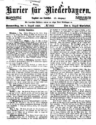 Kurier für Niederbayern Donnerstag 7. August 1856