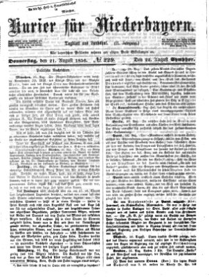 Kurier für Niederbayern Donnerstag 21. August 1856