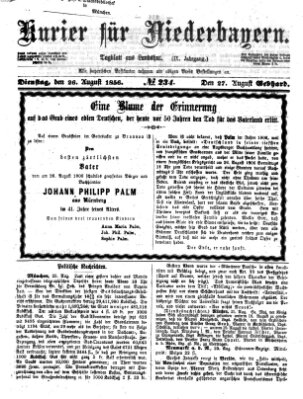 Kurier für Niederbayern Dienstag 26. August 1856