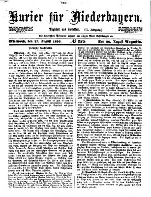 Kurier für Niederbayern Mittwoch 27. August 1856