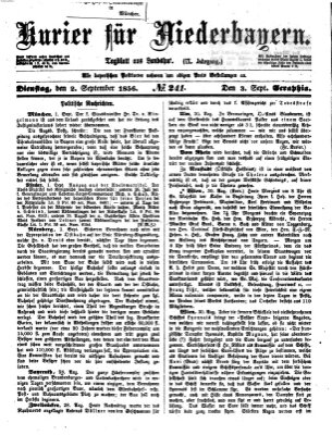 Kurier für Niederbayern Dienstag 2. September 1856