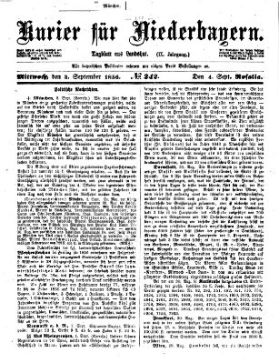 Kurier für Niederbayern Mittwoch 3. September 1856