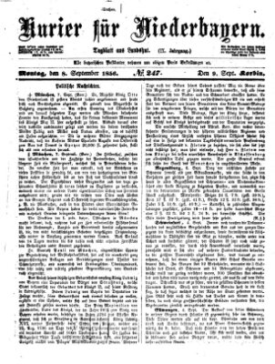 Kurier für Niederbayern Montag 8. September 1856