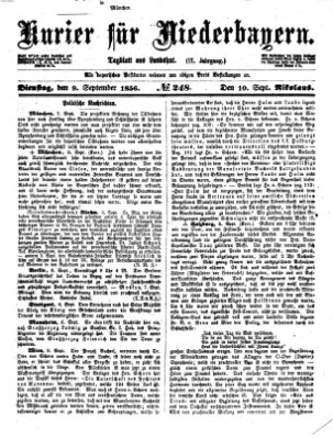 Kurier für Niederbayern Dienstag 9. September 1856