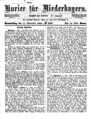 Kurier für Niederbayern Donnerstag 11. September 1856