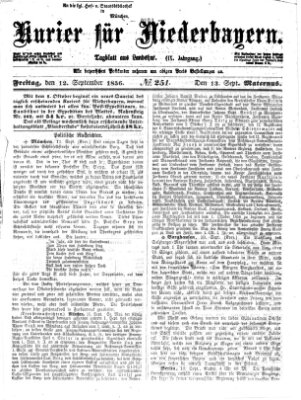 Kurier für Niederbayern Freitag 12. September 1856