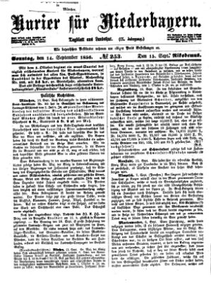 Kurier für Niederbayern Sonntag 14. September 1856