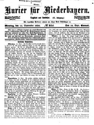 Kurier für Niederbayern Montag 15. September 1856