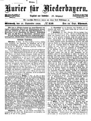 Kurier für Niederbayern Mittwoch 17. September 1856