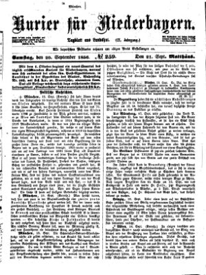 Kurier für Niederbayern Samstag 20. September 1856