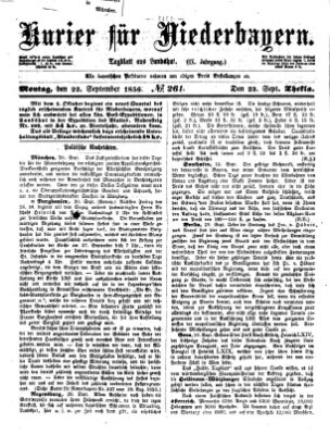 Kurier für Niederbayern Montag 22. September 1856