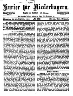 Kurier für Niederbayern Sonntag 28. September 1856