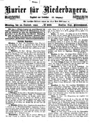 Kurier für Niederbayern Montag 29. September 1856