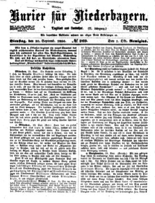 Kurier für Niederbayern Dienstag 30. September 1856