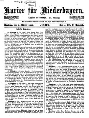 Kurier für Niederbayern Freitag 3. Oktober 1856