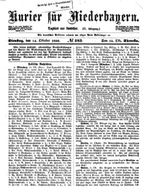 Kurier für Niederbayern Dienstag 14. Oktober 1856