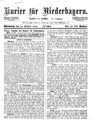 Kurier für Niederbayern Mittwoch 15. Oktober 1856