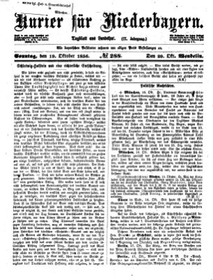 Kurier für Niederbayern Sonntag 19. Oktober 1856