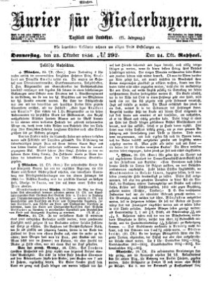 Kurier für Niederbayern Donnerstag 23. Oktober 1856