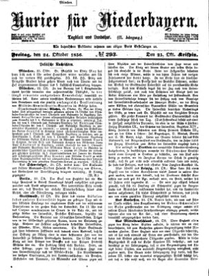 Kurier für Niederbayern Freitag 24. Oktober 1856