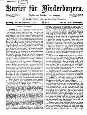 Kurier für Niederbayern Freitag 28. November 1856