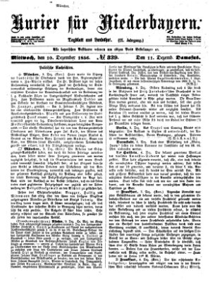 Kurier für Niederbayern Mittwoch 10. Dezember 1856