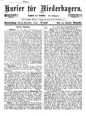 Kurier für Niederbayern Donnerstag 18. Dezember 1856