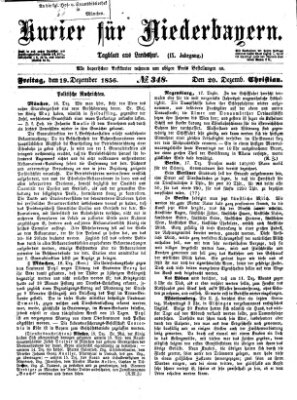 Kurier für Niederbayern Freitag 19. Dezember 1856