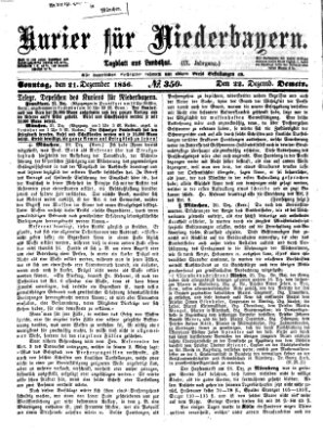 Kurier für Niederbayern Sonntag 21. Dezember 1856