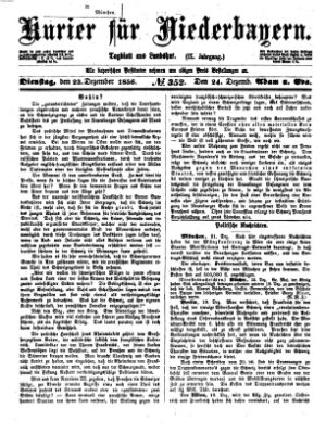 Kurier für Niederbayern Dienstag 23. Dezember 1856