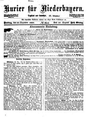 Kurier für Niederbayern Freitag 26. Dezember 1856