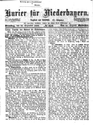 Kurier für Niederbayern Dienstag 30. Dezember 1856