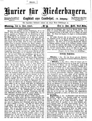 Kurier für Niederbayern Montag 5. Januar 1857